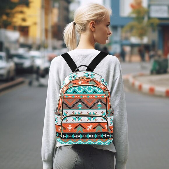 Western Aztec Quilted Mini Backpack Purse for Women Stylish and Water Resistant main image 4